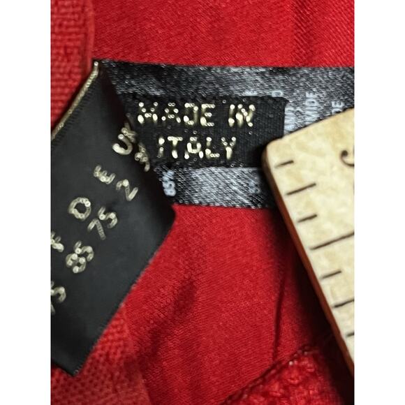 LA PERLA Red Satin Bustier Corset Top 2 (34 US). Black lace trim, underwire, zip - Picture 9 of 14